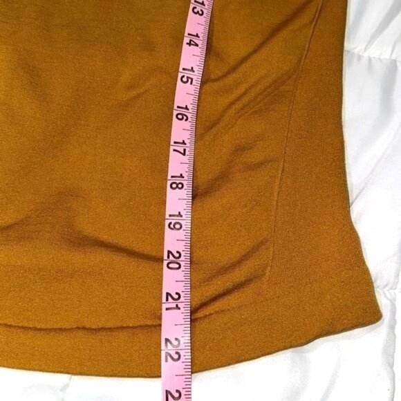 Aurora Mustard Yellow Turtleneck Long Sleeve Top 65% Polyester 35% Cotton Womens - Picture 8 of 8